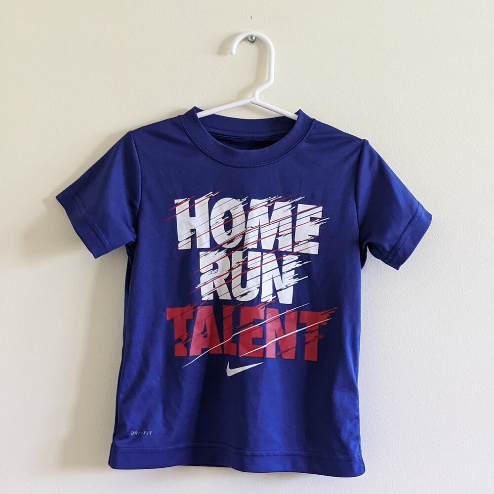 Nike Home Run Talent Tee Sz4/XS Dri-Fit Athletic Cut Short Sleeve T Shirt